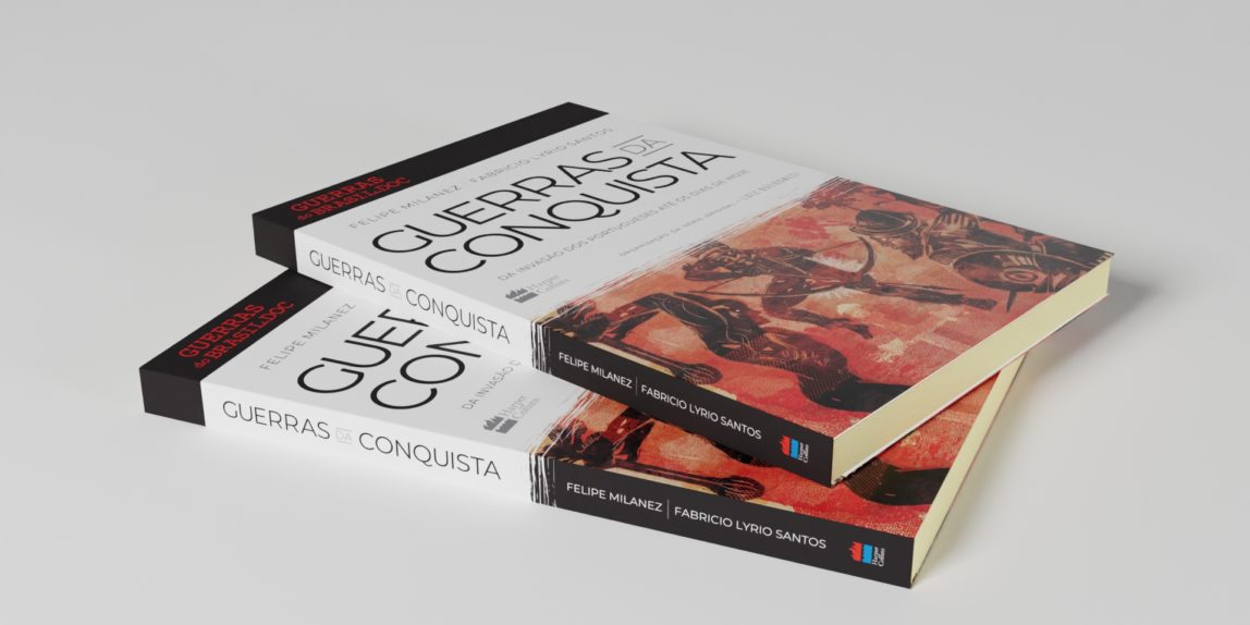 Mockup 3D - livro "guerras da Conquista", da série Guerras do Brasil.doc, publicada pela editora Harper Collins