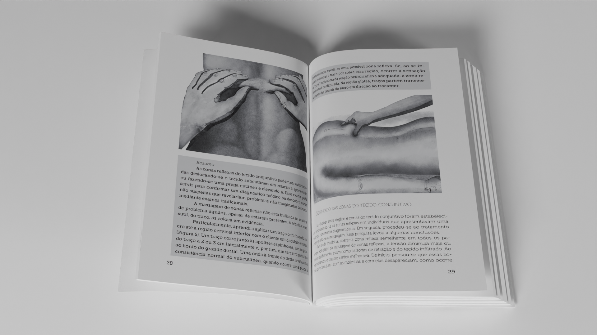 Ilustrações e design do interior do livro "Em Movimento", mockup 3D em Blender/Cycles