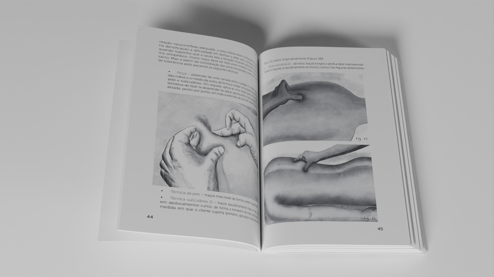 Ilustrações e design do interior do livro "Em Movimento", mockup 3D em Blender/Cycles